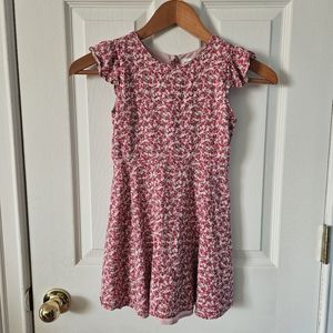 Gap Girls S Pink Ditsy Floral Ruffle Sleeve Dress